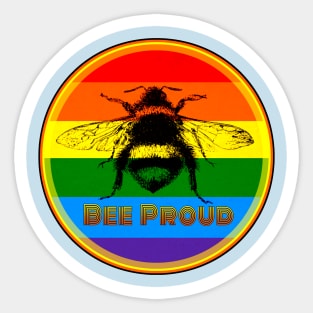 BEE PROUD. Celebrate Manchester Pride with this rainbow coloured bee design Sticker